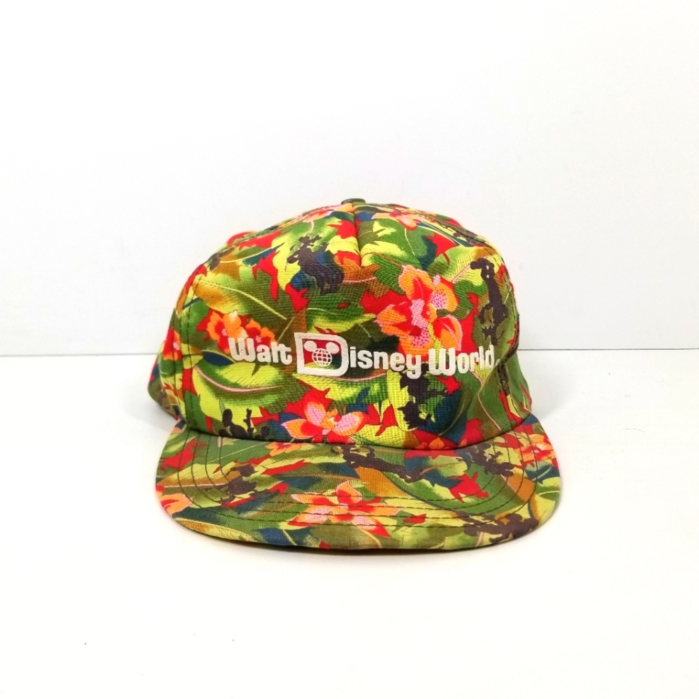 Vtg Disney World Goofys Hat Co Hawaiian All Over Print Snapback Hat Made in USA